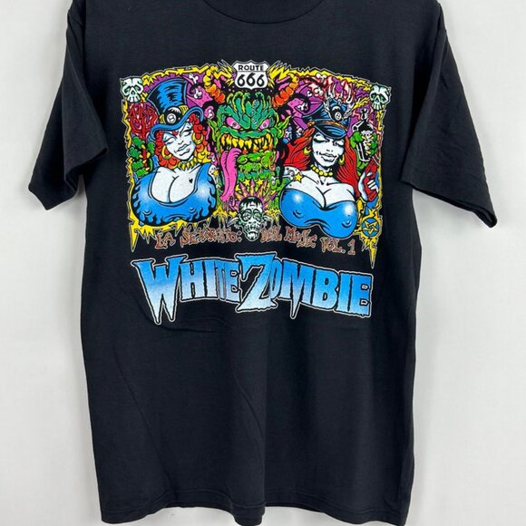Vintage Style White Zombie, La Sexorcisto Devil Music World Tour Fan Tee Shirt - Picture 3 of 4